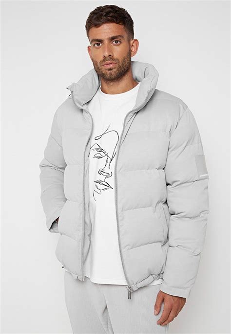 graue puffer jacke